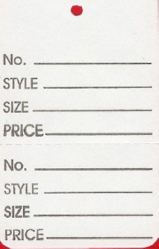 Small white 2 part perforated price coupon tags / 1000 for sale