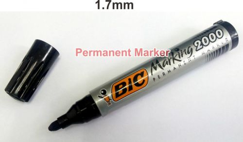 2 pcs Black Permanent Marker Pen 1.7mm line point BIC Marking 2000