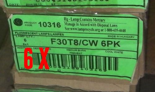 GE 10316 CMH150TU/830/G12 30W F30T8/CW Clear White Fluorescent Lamp Bulb (6)