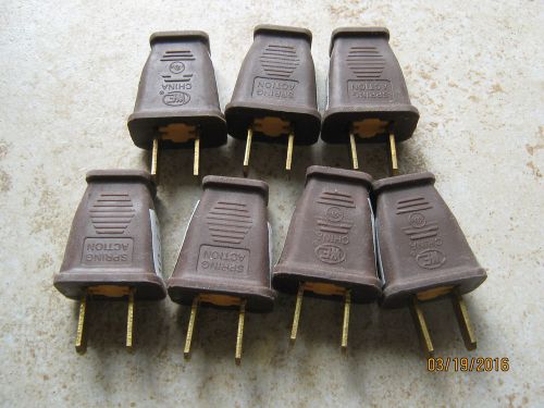 Lot of 7 brown cooper nonpolarized straight blade plug 15a 125v sa440b nema 1-15 for sale