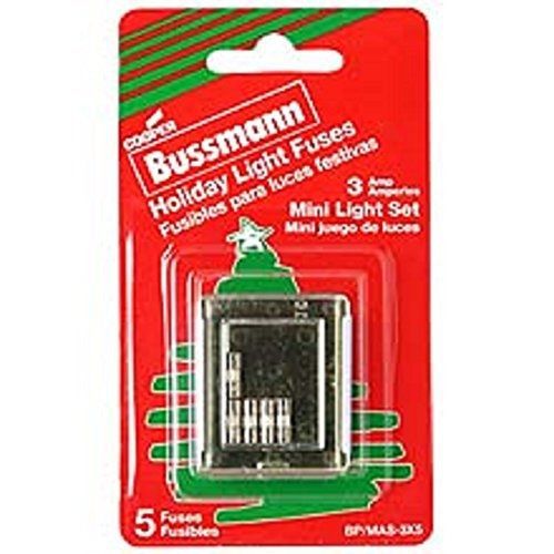 Cooper bussmann bp/mas-3x5 christmas holiday light set string fuse 3 amp (pack for sale