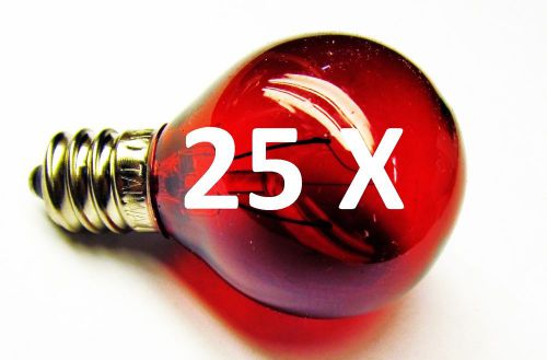 25 pack red bulb 5w, 24v, g9.5, candelabra e12 base, 5 watt, 24 volt, decor for sale