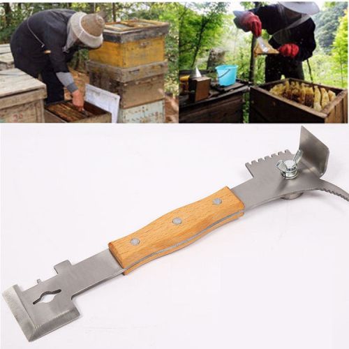 Stainless Steel Bee Keeper J Shaped Hive Tool Multifunction Beekeeping Equipment