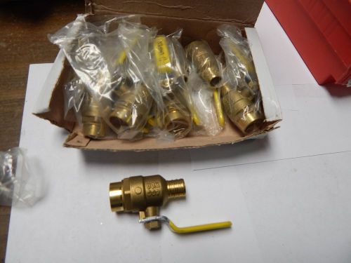 3/4&#034; pex x 3/4&#034; sweat 400# brass ball valve lot of 10 pcs for sale