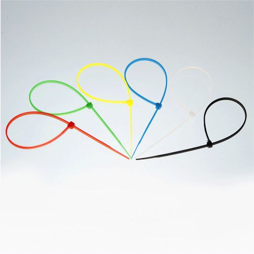 Multi-color 100pcs 10/20/30cm nylon plastic cable loop ties wire self-locking for sale