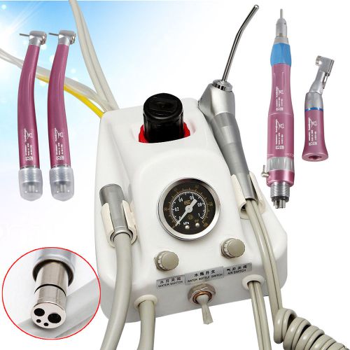 Dental Portable Air Turbine Unit work to Compressor +High Low Handpiece Pack SN4