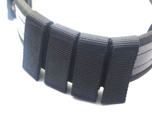 4 police security guard black nylon duty belt keepers hook &amp; loop fit belts 2 &#034; for sale