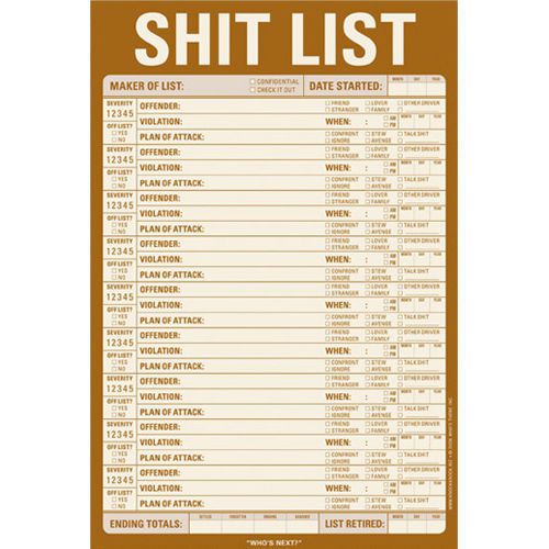 Sh*t List Notepad