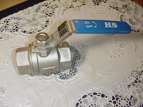 Hs 1 inch 316 stainless steel ball valve. 3 piece, 2000 wog used for sale
