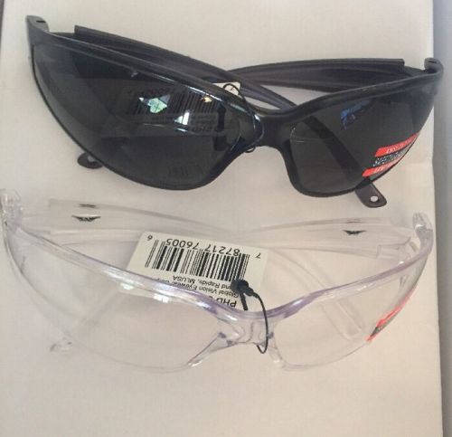 (2 PAIR) Global Vision PHD Smoked &amp; CL Lens Safety Glasses Motorcycle Sun Z78.1+