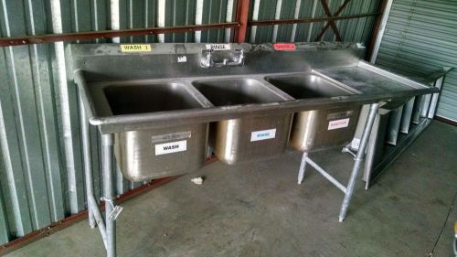 3 bay sink commercial restaurant for sale