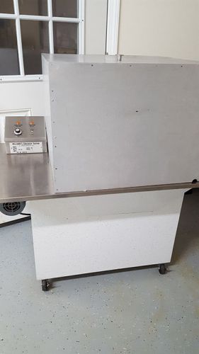 Hilliard 240 lb/day tempering machine with 6 inch coater and enrobing belt
