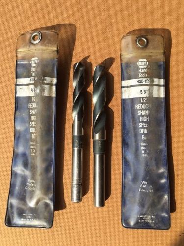 Reduced Shank HS Drill Bits, 9/16&#034; &amp; 5/8&#034;, 1/2&#034; Shank