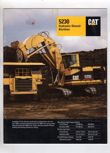 Caterpillar sales/spec brochure 5230 Hydraulic Shovel Backhoe 1994 free ship USA