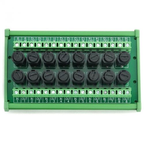 16 Chl Fuse Interface Module, Din Rail Mount, for 5x20mm Tube Fuse.