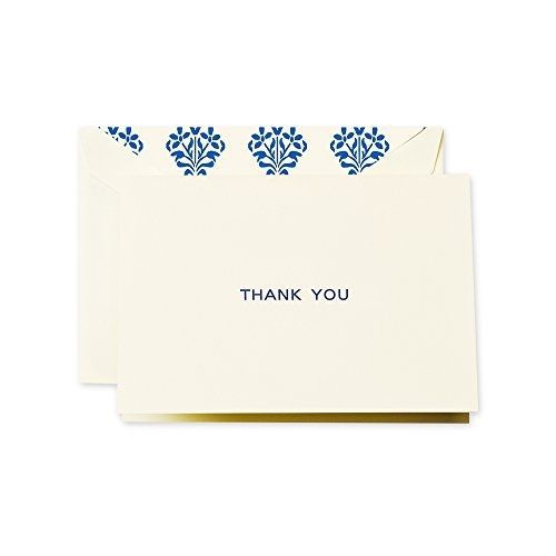 Crane &amp; Co. Navy Block Text Thank You Note (CT1406)