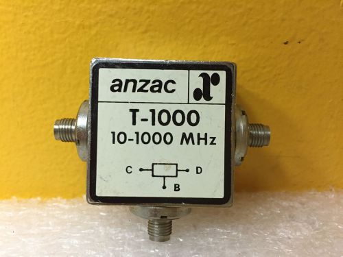 Anzac t-1000, 10 to 1000 mhz, 0.5 / 0.8 db, sma (f), coaxial 2-way power divider for sale