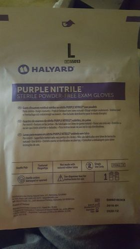 8 pairs of Halyard size large sterile powder free exam gloves.