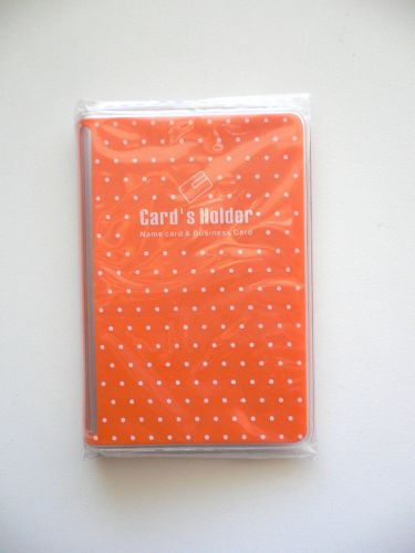 Orange vinyl business/credit card case holders organizers w/dots bn for sale