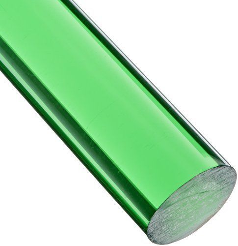 Acrylic round rod, translucent green, 3/4&#034; diameter, 1 length for sale