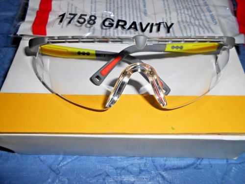 Lot of (12) New G1758C  Provizgard prot. eyewear,CLEAR, Wraparound(GRY,YLOW,ORG)