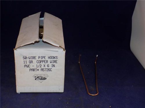 Elite 1/2&#034; x 6&#034; copper wire pipe hooks #a5726c (box of 50) for sale