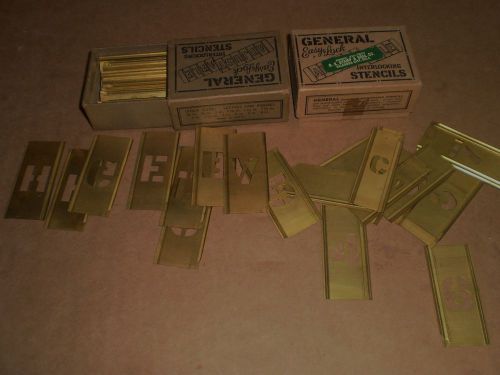 Brass/metal interlocking stencils, 3/4&#034; letters &amp; numbers, signs, symbols for sale