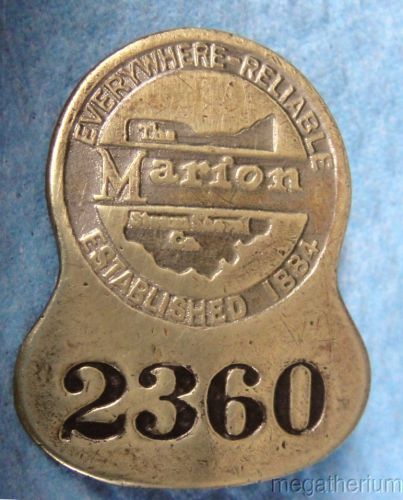 Antique employee badge: marion steam shovel; marion oh; construction equipment for sale