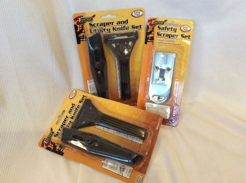 NIP - 6 Pcs- SCRAPER UTILITY KNIFE SET with Blades - 3 Double Packs by Touch-Up
