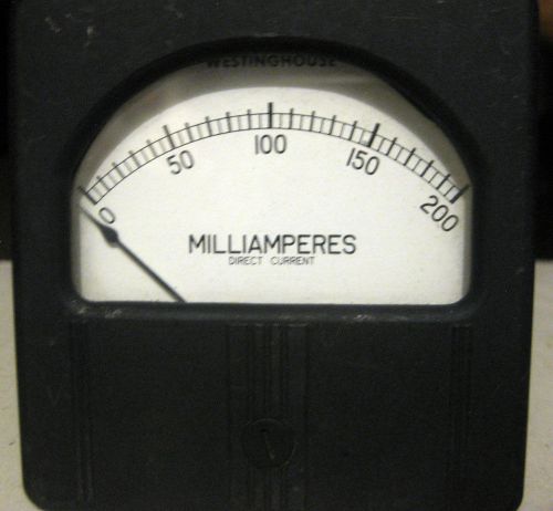 Westinghouse Direct Current Panel Steel  Milliamperes  Meter RX-35-1726702-1959