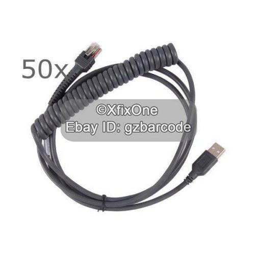 LOT 50 CBA-U12-C09ZAR USB Cable Compatible for Motorola Symbol LS2208 3M Coiled
