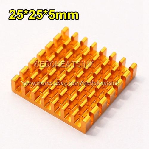 5pcs 25x25x5mm HEAT SINK Anodized ALUMINUM for Memory CHIP CPU GPU IC VIDEO