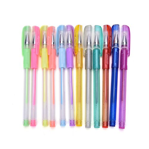 1 Set 12 colors Gel Pen Glitter Pens Asst Scrapbooking Crafter DIY Gift Card bos