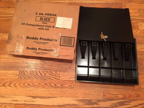 Buddy Products 10 Compt Coin and Bill Tray/ Metal Security Lid, New in Box, Key