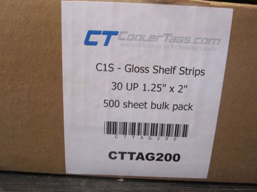 Cooler Tags C1S Gloss Shelf Strips CTTAG200 - 2 1/2 Boxes