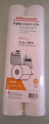 1-Ply Paper Rolls Cash Register/Calculator bright White 2 1/4in x 130ft 12ct New