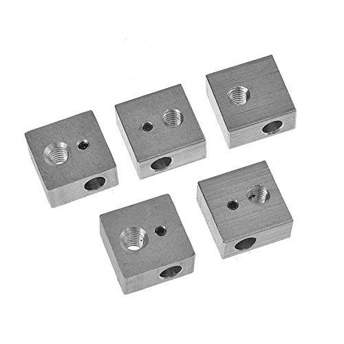 CycleMore 5PCS Aluminum Heater Block M6 Specialized M3/M6 for MK7 MK8 Makerbot