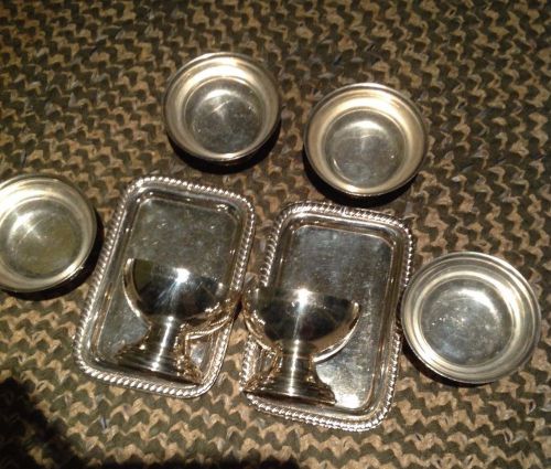 InterContinental Hotel D.W. Haber NY  silverplate Trays, Bowls, Sherbet Dishes