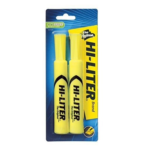 HI-LITER Desk Style, Yellow, Pack of 2 (24081)