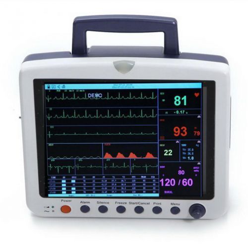 12&#034; Medical ICU CCU 6-Para  Patient Monitor NIBP SPO2 ECG TEMP RESP PR Bid