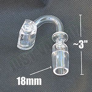 18mm Male Upright Ground Glass Dozer Adapter - Tube Banger Vertical ~ 3&#034; Dozr