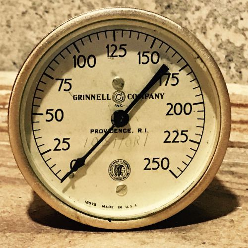 1940s vintage brass pressure gauge, thick beveled glass steampunk, antique water for sale