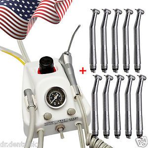 10*Dental Fast Handpiece+ Turbine Unit Work to Compressor w/ 3way Syringe Y1-JQY