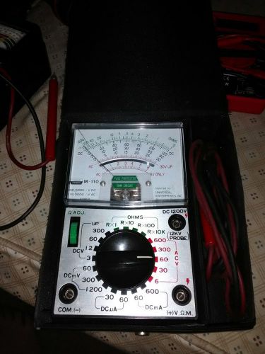 Vintage universal enterprises model m110 multimeter w/ leather case - nice for sale