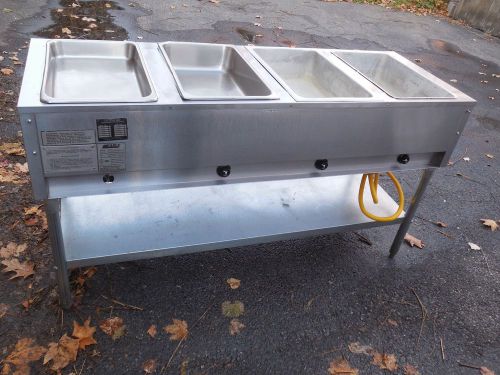 4 WELL GAS STEAM TABLE - STAINLESS STEEL
