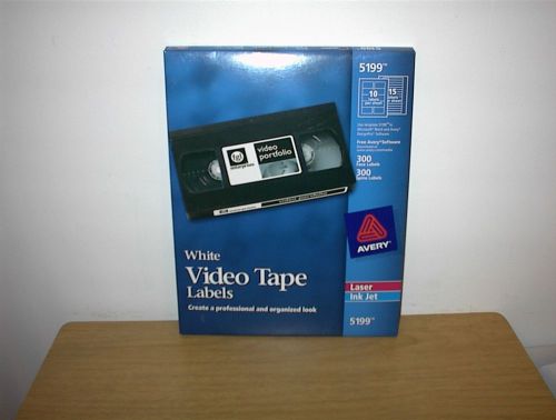 Avery 5199 VideoTape Labels Lase/Inkjet 300 Face &amp; 300 Spine PACKAGED ON 9/10/16