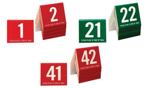 Plastic Table Numbers- Red &amp; Green Pack, Numbers 1-60, Free Shipping