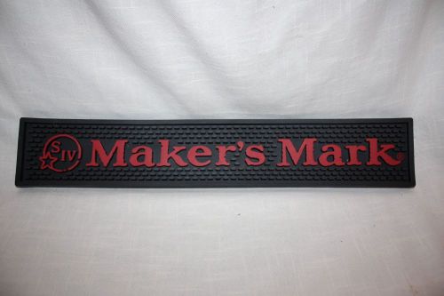Makers Mark Rubber Bar Rail Spill Mat Excellent Cond 20 1/2&#034; x 3 1/2&#034; x 1/2&#034;