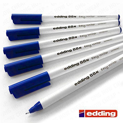 Edding 88N - Easy Writer Handwriting Pen - Blue - Pack of 6