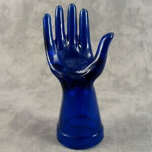 COBALT BLUE GLASS RING JEWELRY DISPLAY HAND ~ ACCESSORIES MANNEQUIN ~